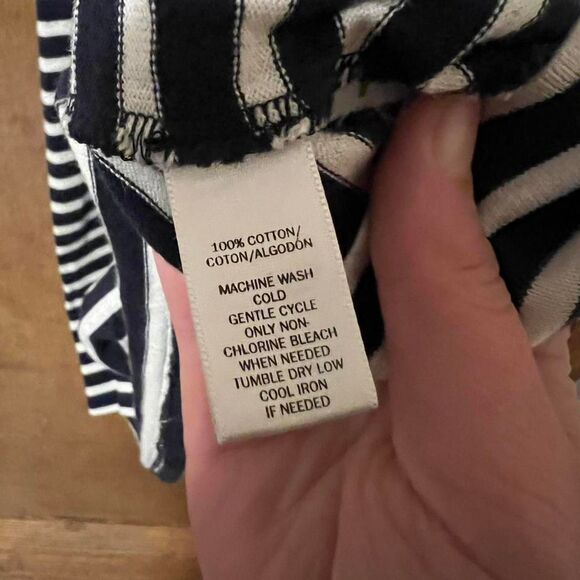 Loft navy blue and white striped A-line mini dress women's size 0 - Picture 6 of 6